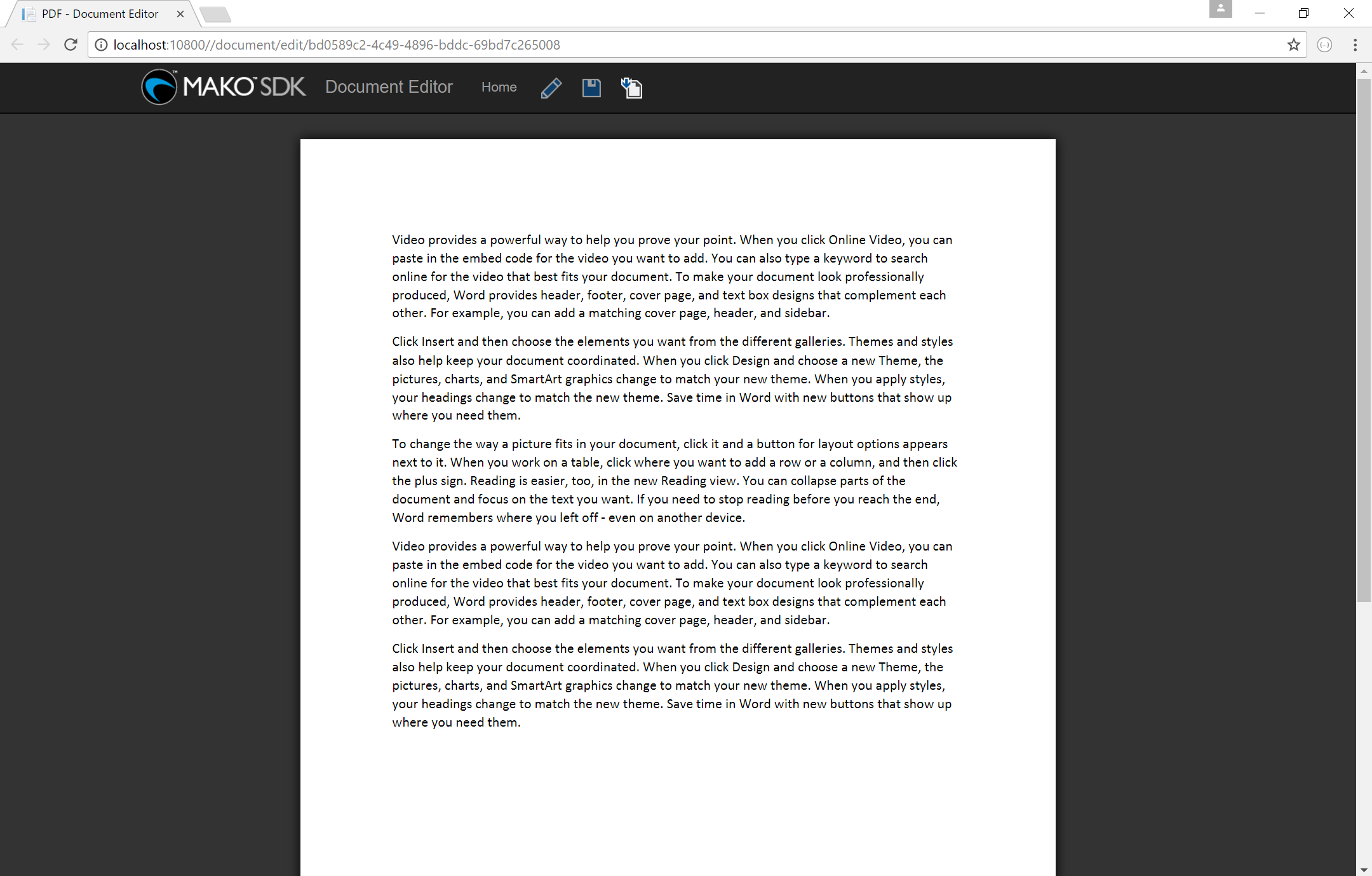 Viewing the converted document